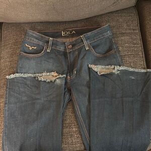 KIMES Lola Frayed Hem Blue Jeans